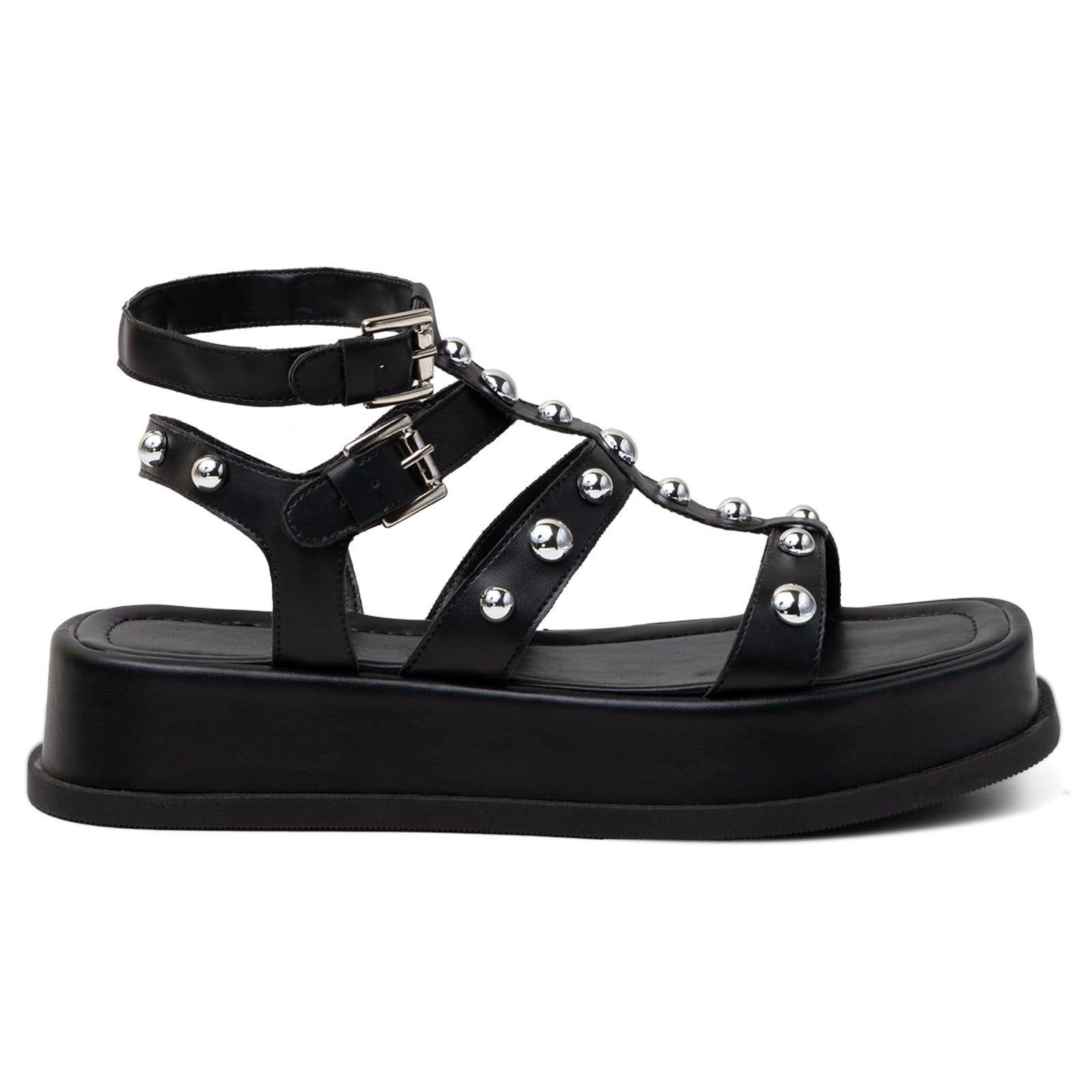 Sandália Papete Flatform Feminina Em Napa 183070