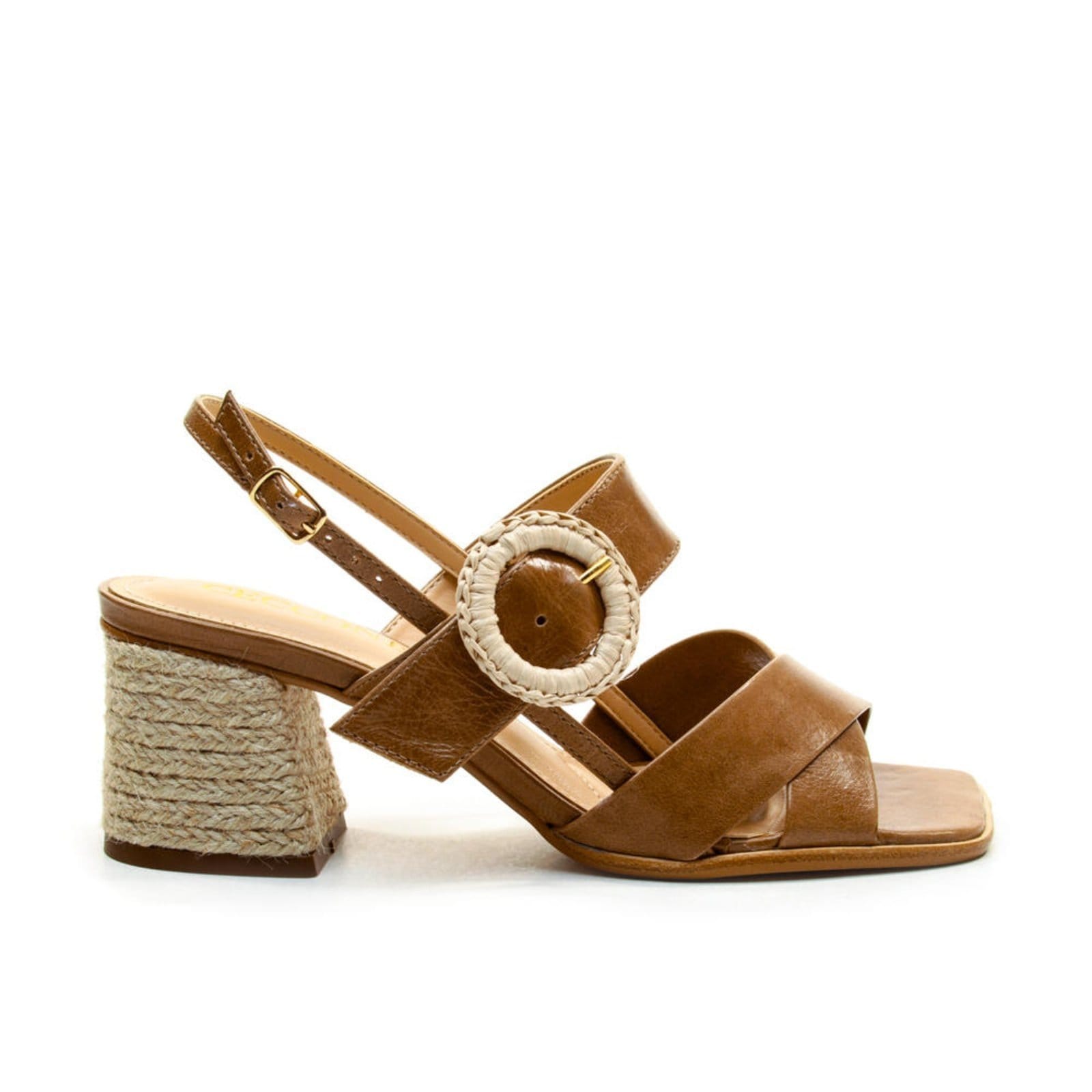 Sandália Couro Salto Bloco Cecconello 2851001-2