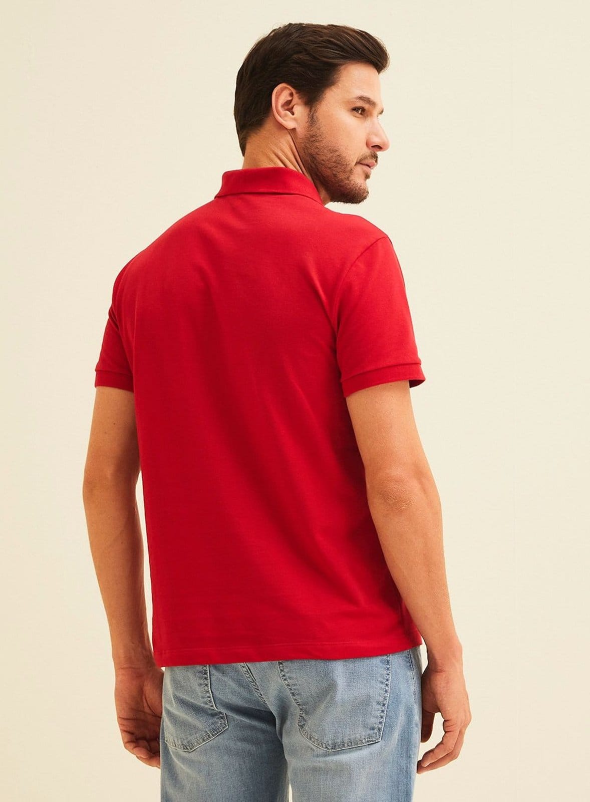 Vista 2 Polo Masculina Manga Curta Forum Philly Forum vermelho