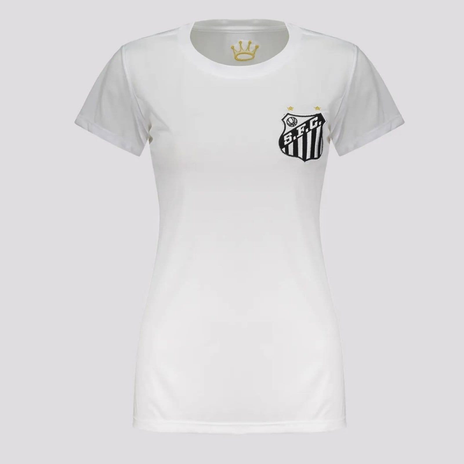 Vista 2 Camisa Santos Logo 10 Neymar Feminina Branca Surf Center branco