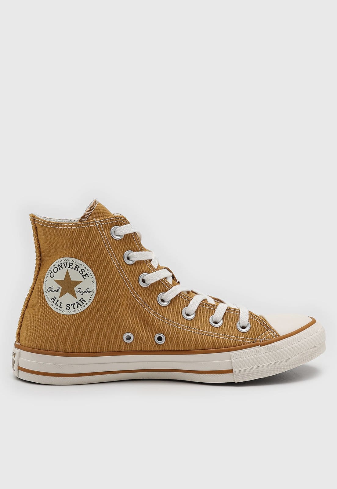 Vista 2 Tênis Feminino Converse Chuck Taylor All Star Cano Alto Mostarda Converse amarelo