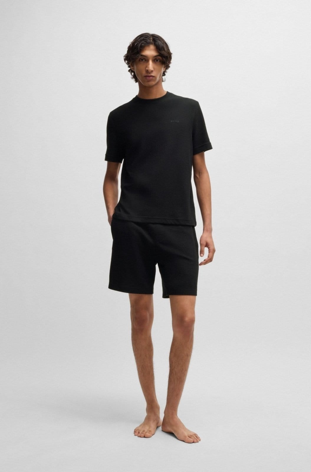 Vista 2 Camiseta De Pijama Com Logo Bordado HUGO preto