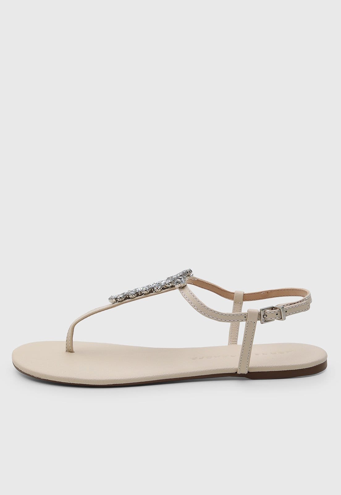 Vista principal Rasteira Feminina Jorge Bischoff Pedrarias Off-White Jorge Bischoff off-white white