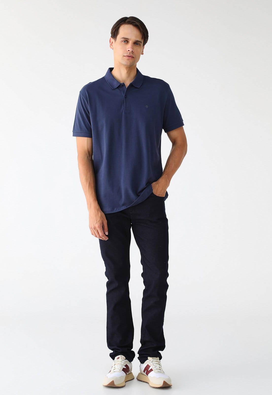 Vista 2 Calça Jeans Forum Reta Lisa Azul-Marinho Forum azul marinho