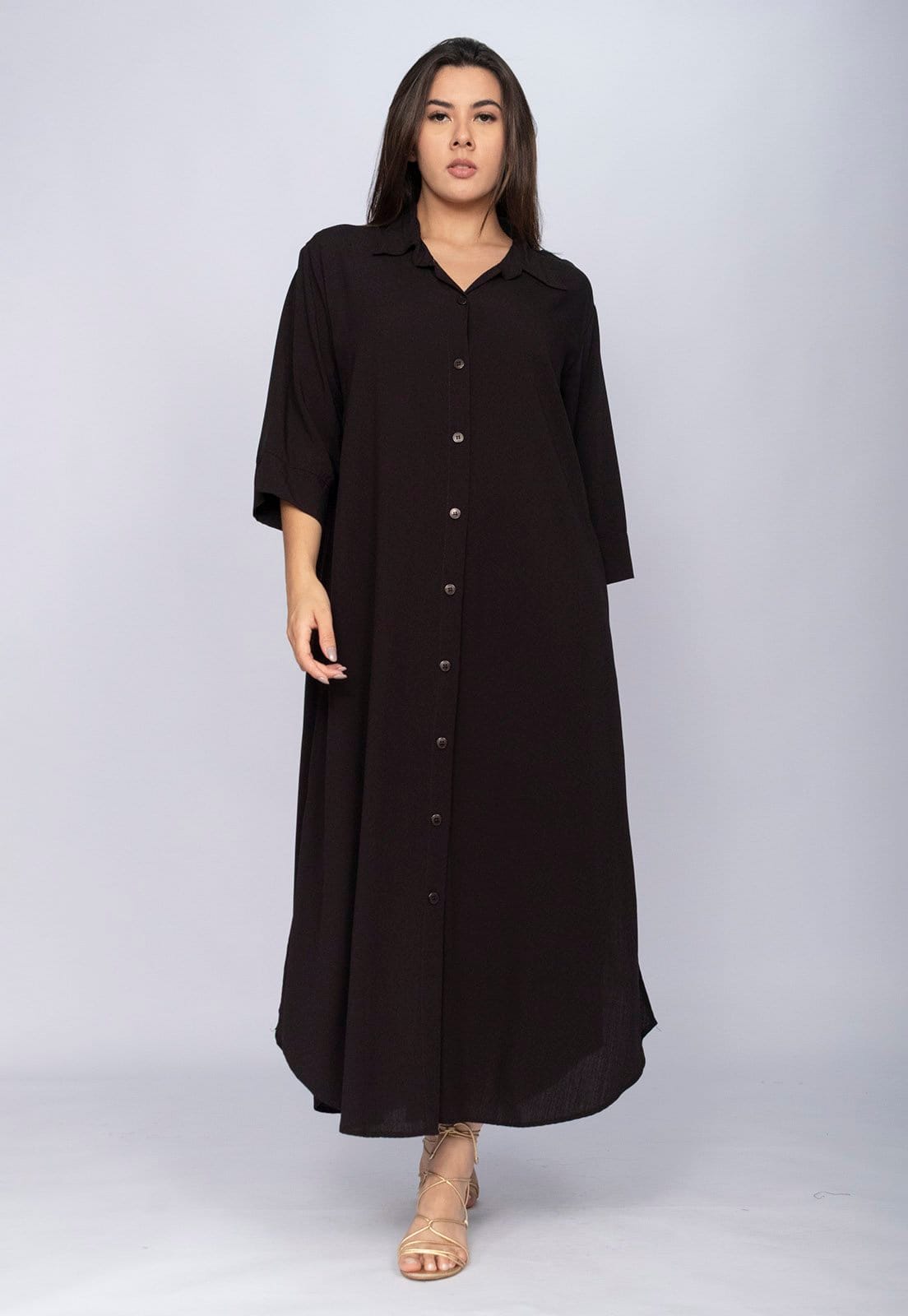 Vista principal Vestido Amazonia Vital Chemise Tapajó Viscose Amazonia Vital preto