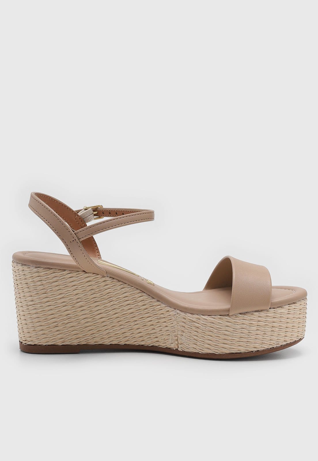 Vista 2 Tamanco Feminino Vizzano Salto Anabela Textura Palha VIZZANO nude