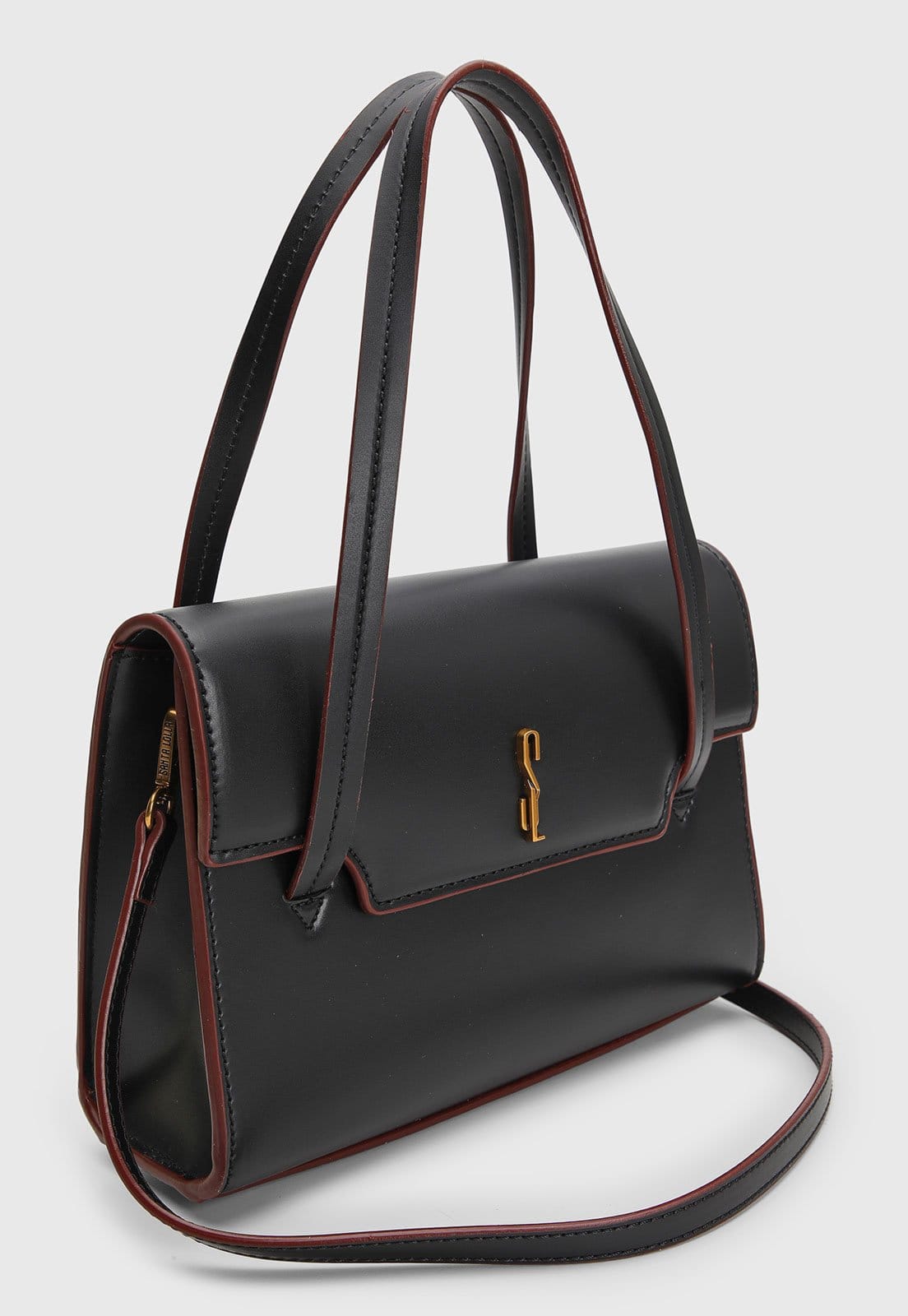 Vista 2 Bolsa Grande Feminina Santa Lolla Detalhe Bordas Preta Santa Lolla preto