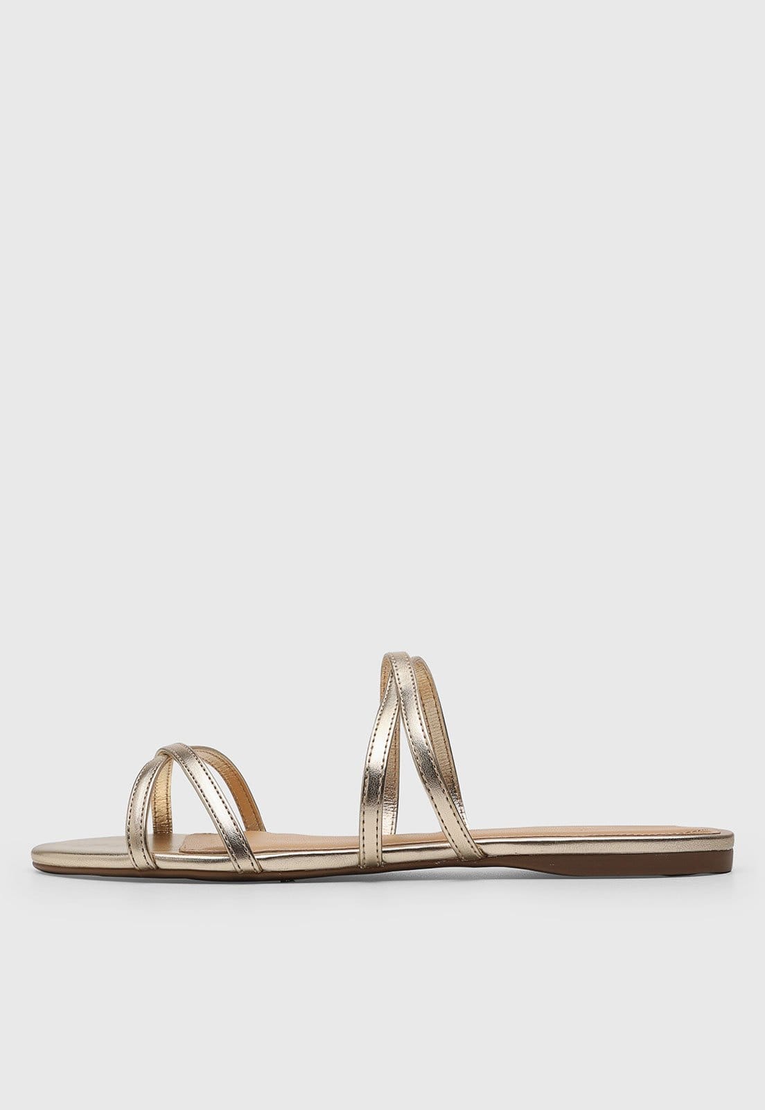 Rasteira Feminina Arezzo Tiras Finas Dourada