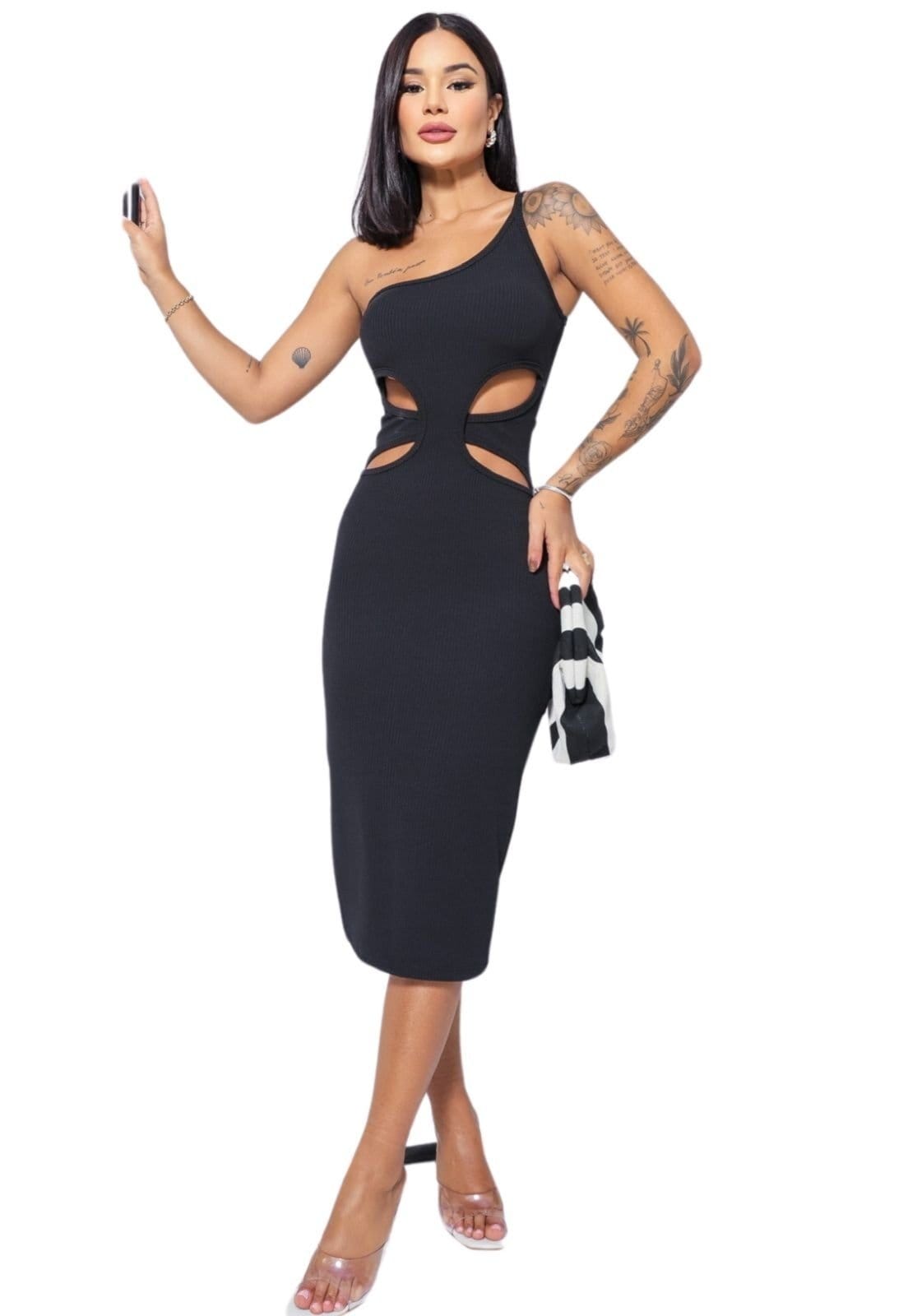 Vestido Summer Body mula manca de alça com abertura na barriga