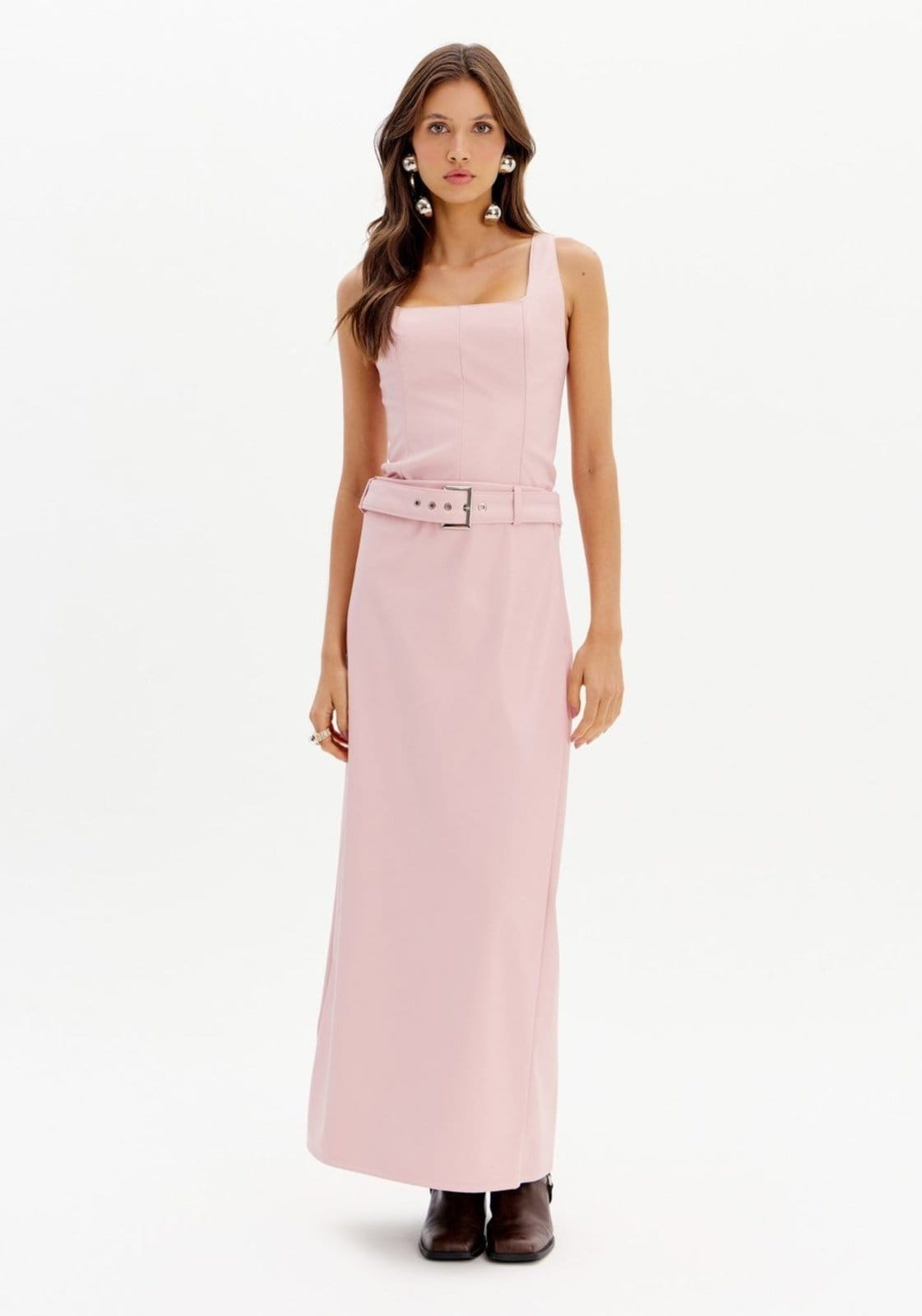 Vista principal Saia Super Midi com Cinto My Favorite Things preto