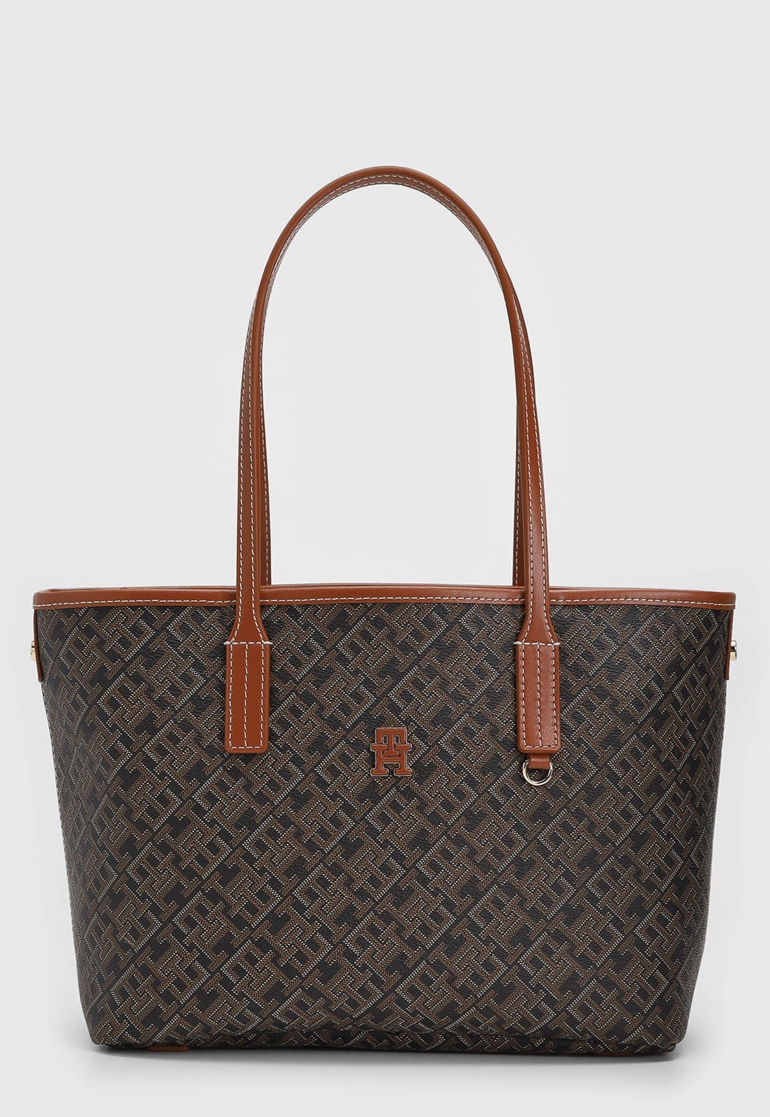 Vista principal Bolsa Tiracolo Tommy Hilfiger Monograma Tote Tommy Hilfiger marrom