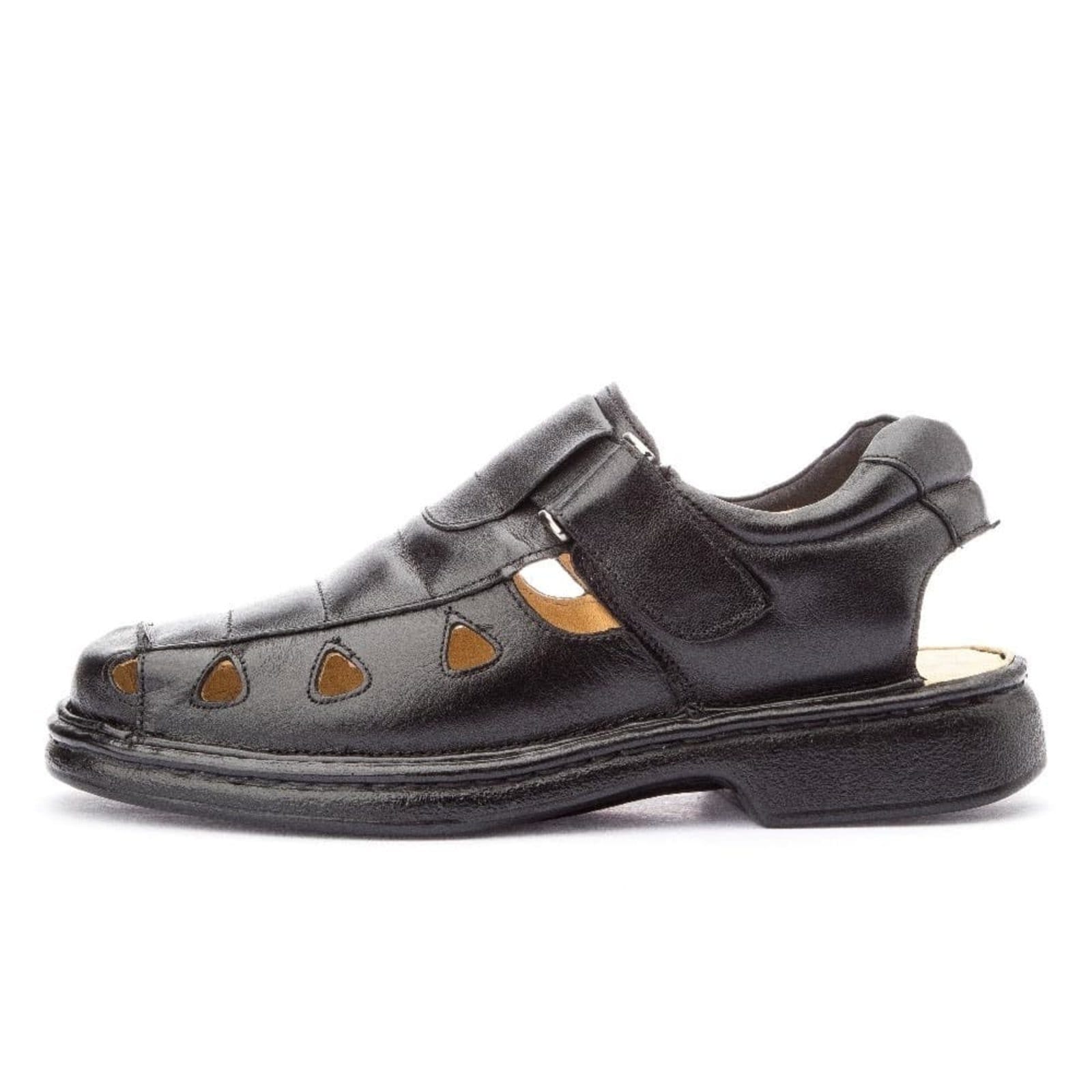 Sandália Clube do Sapato de Franca de Couro Antistress Conforto DFT Roma Preta