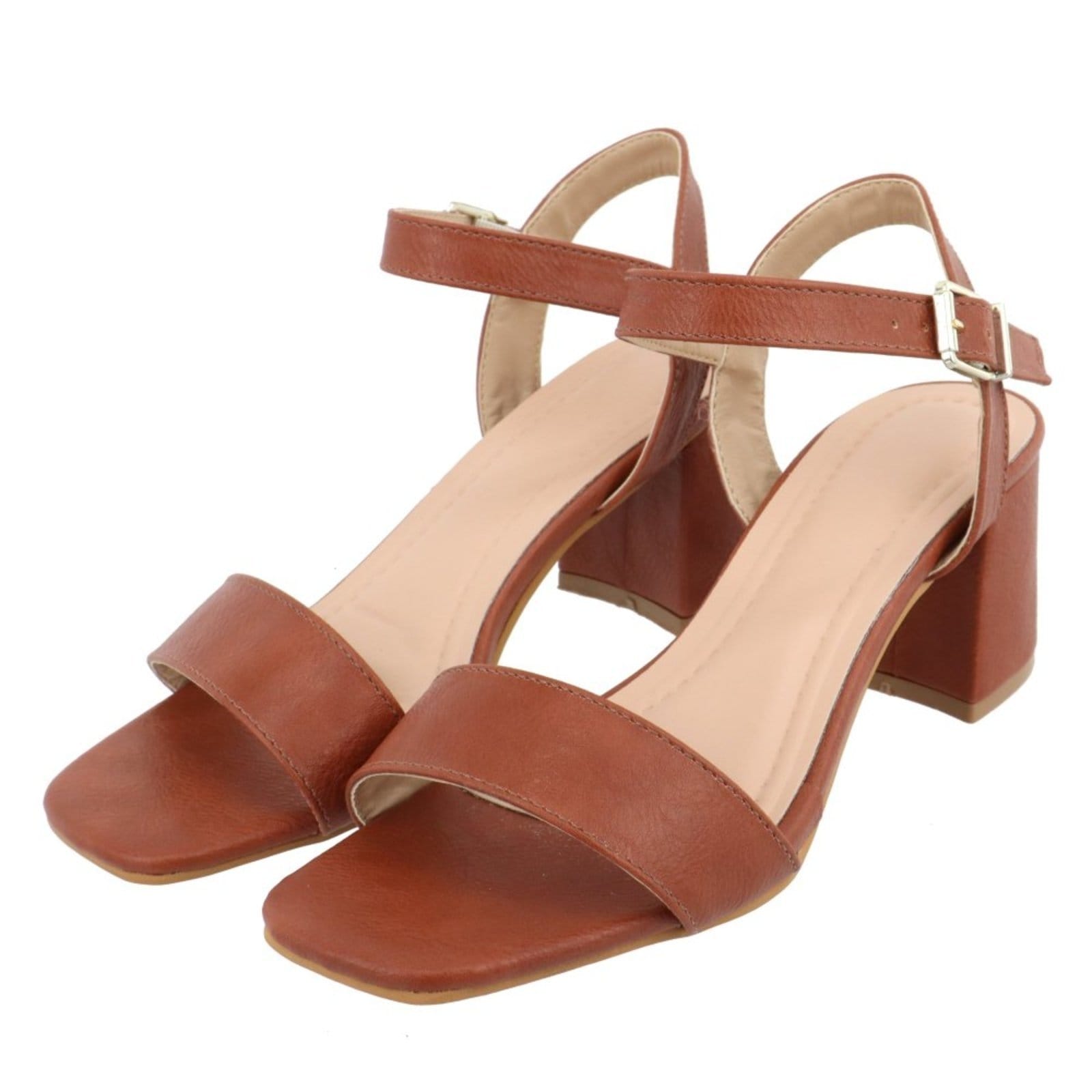 Sandalia Feminina Aberta Tira Napa Salto Bloco 80020