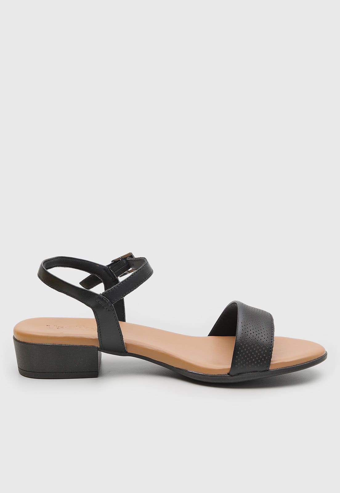 Vista 2 Sandália Feminina Usaflex Salto Baixo Bloco Preta Usaflex preto
