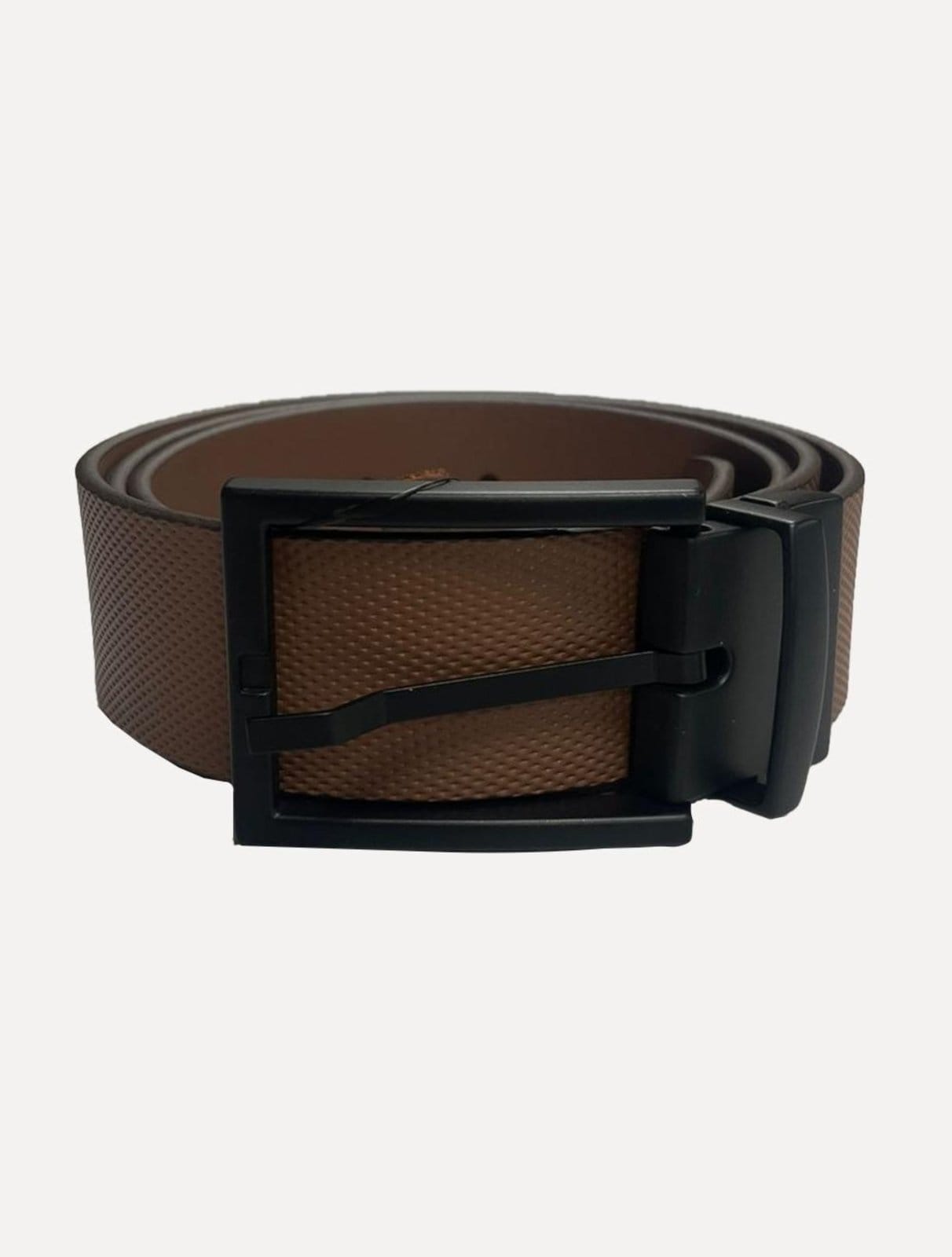 Vista principal Cinto Reserva Masculino Couro Dupla Face Texture Rajado Marrom Reserva incolor