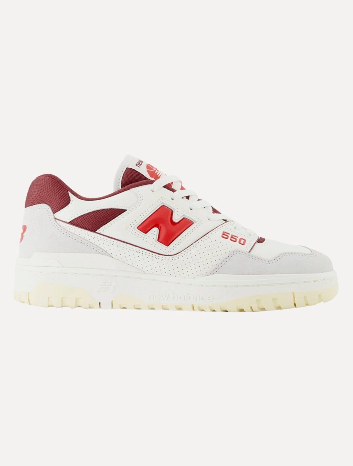 Vista principal Tênis New Balance Masculino Casual 550 Dark Red Cáqui Claro New Balance cáqui red