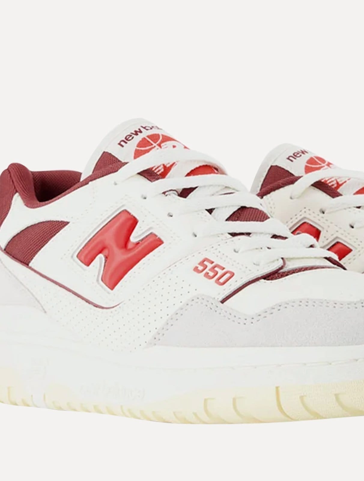 Vista 2 Tênis New Balance Masculino Casual 550 Dark Red Cáqui Claro New Balance cáqui red