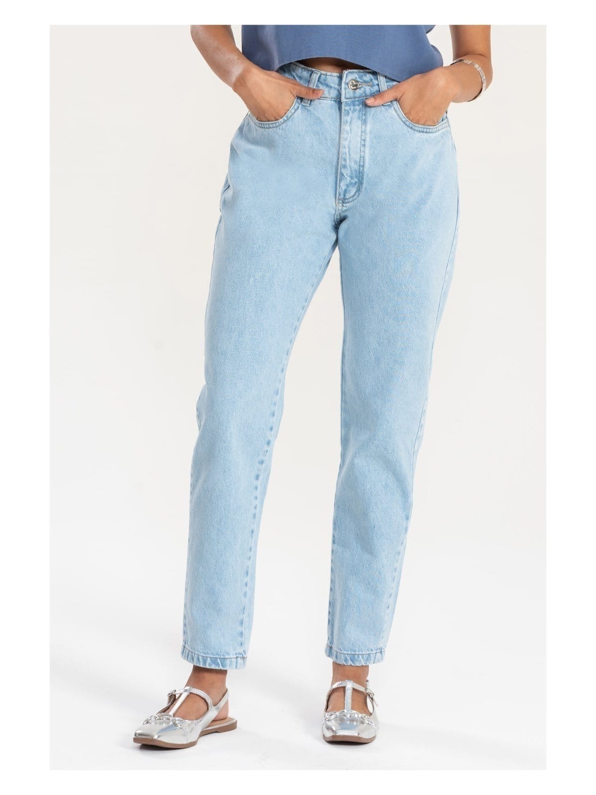 Calça Mom Olivia Claro