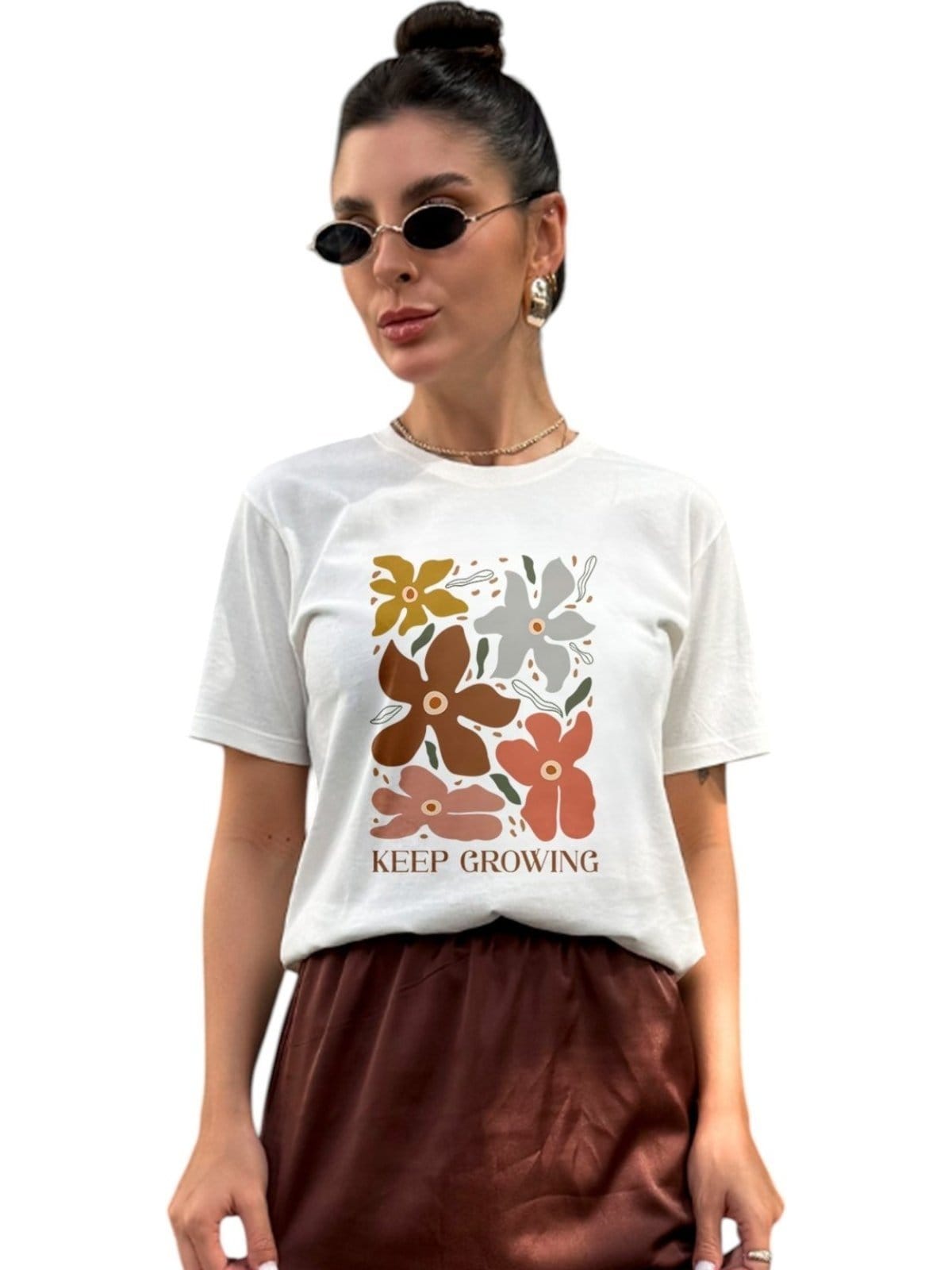 Camiseta Cianitas Off Estampa Keep Growing