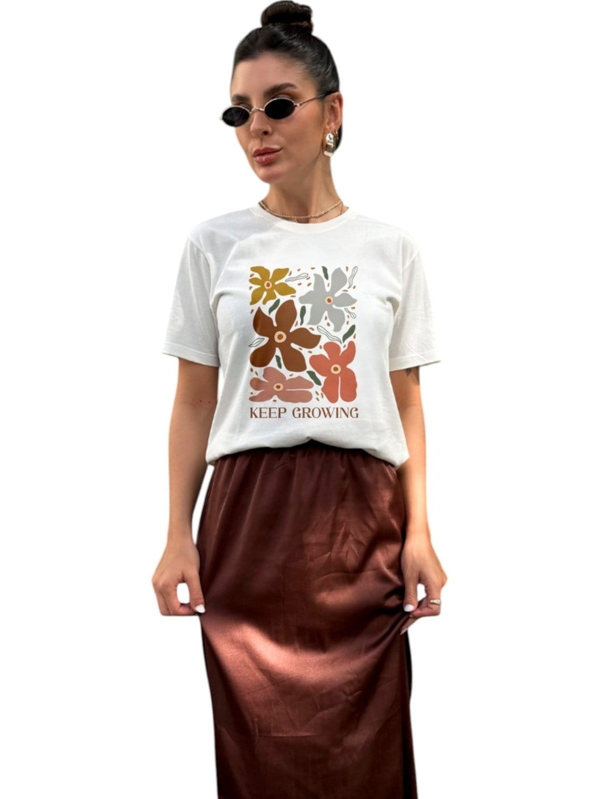 Vista 2 Camiseta Cianitas Off Estampa Keep Growing Cianitas off-white