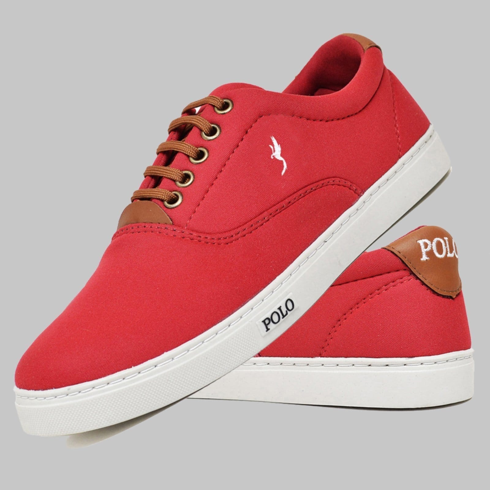 Vista principal Sapatênis Casual Masculino Cano Baixo Polo Blu Vermelho Polo Blu vermelho blu