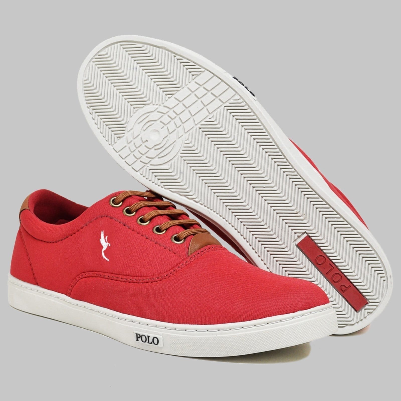 Vista 2 Sapatênis Casual Masculino Cano Baixo Polo Blu Vermelho Polo Blu vermelho blu