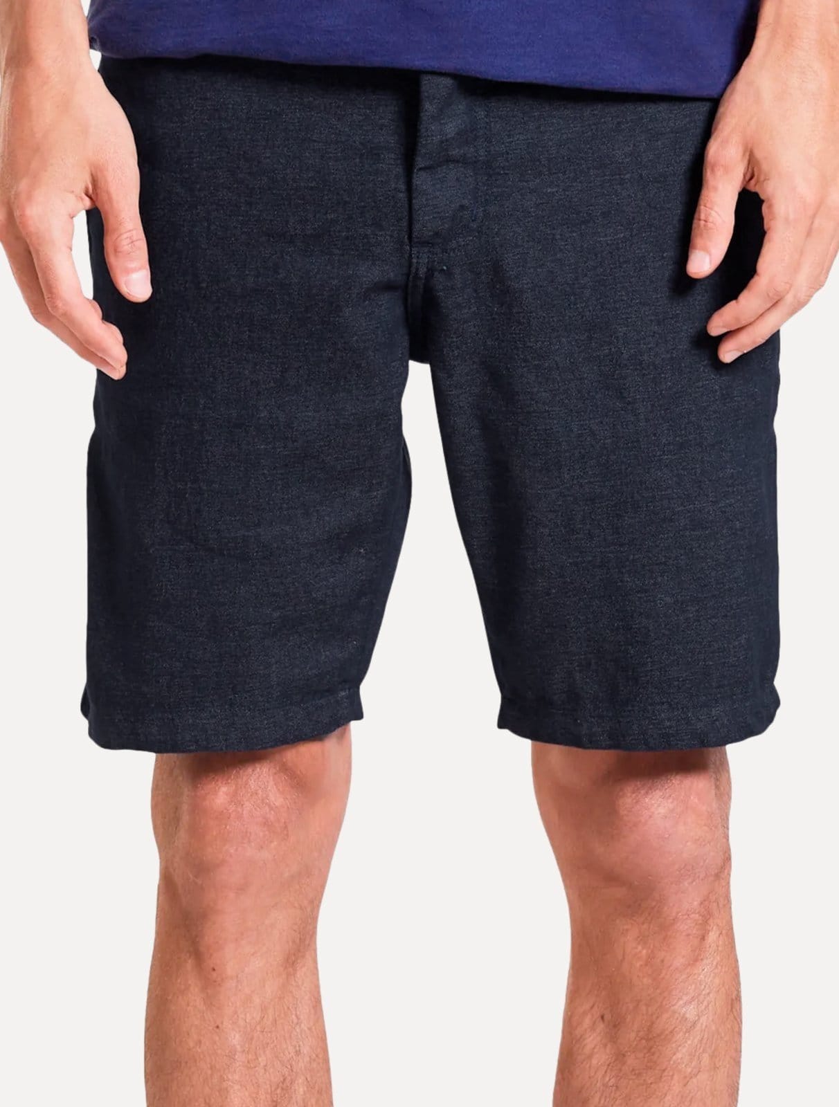 Vista principal Bermuda Reserva Masculina Slim Casual Tito Marinho Mescla Reserva azul marinho