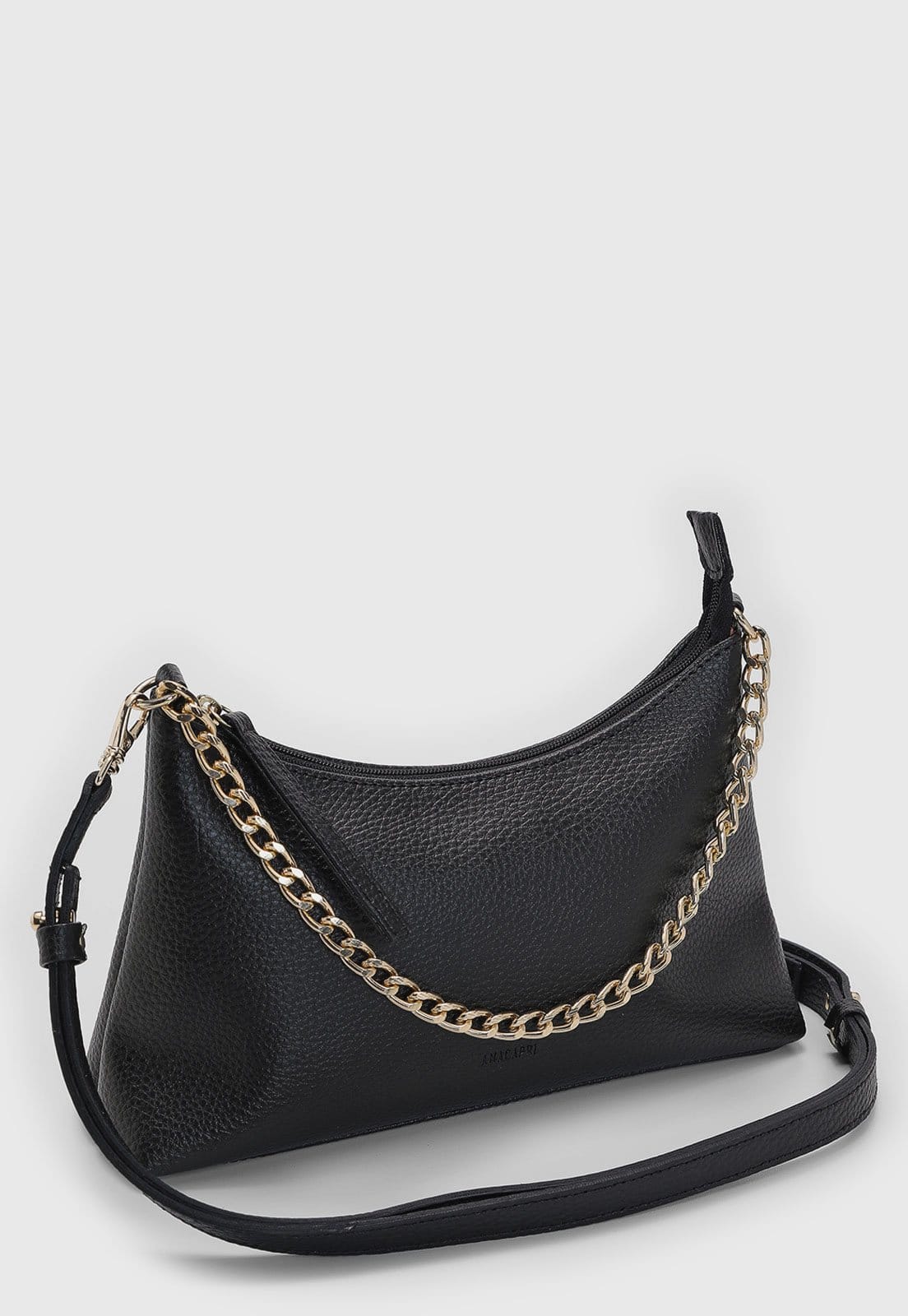 Vista 2 Bolsa Média Feminina Anacapri Corrente Preta Anacapri preto