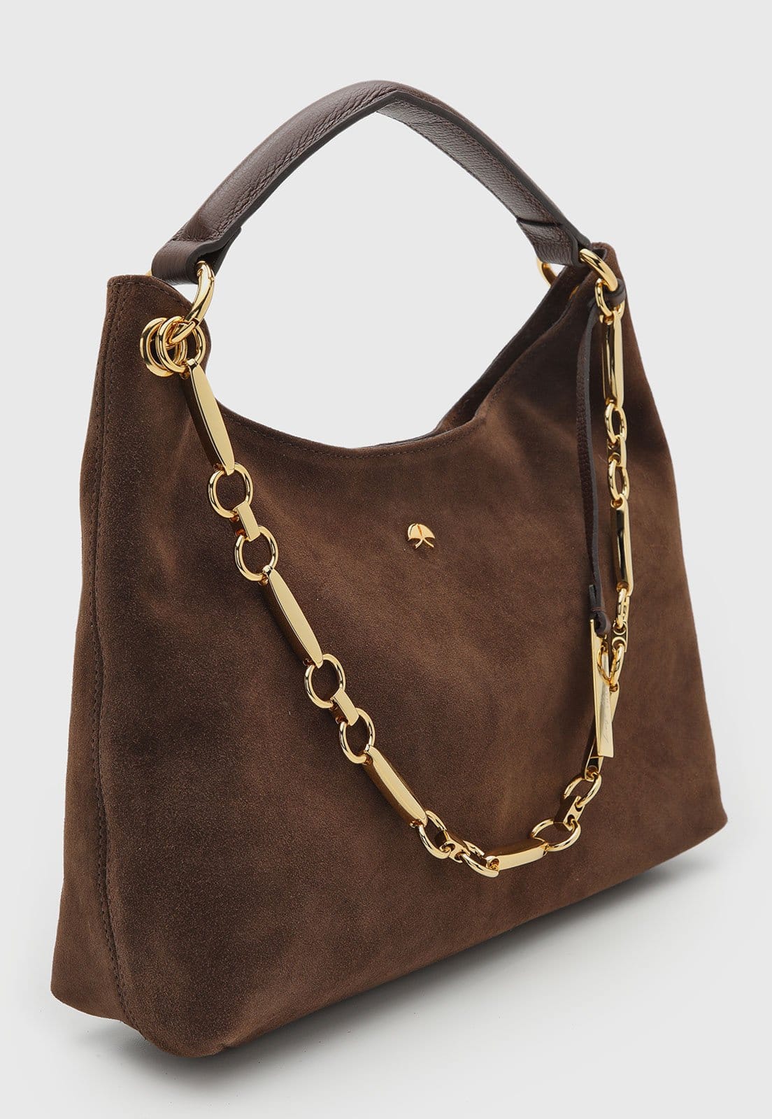 Vista 2 Bolsa Feminina Luiza Barcelos Grande Alça Elo Luiza Barcelos marrom