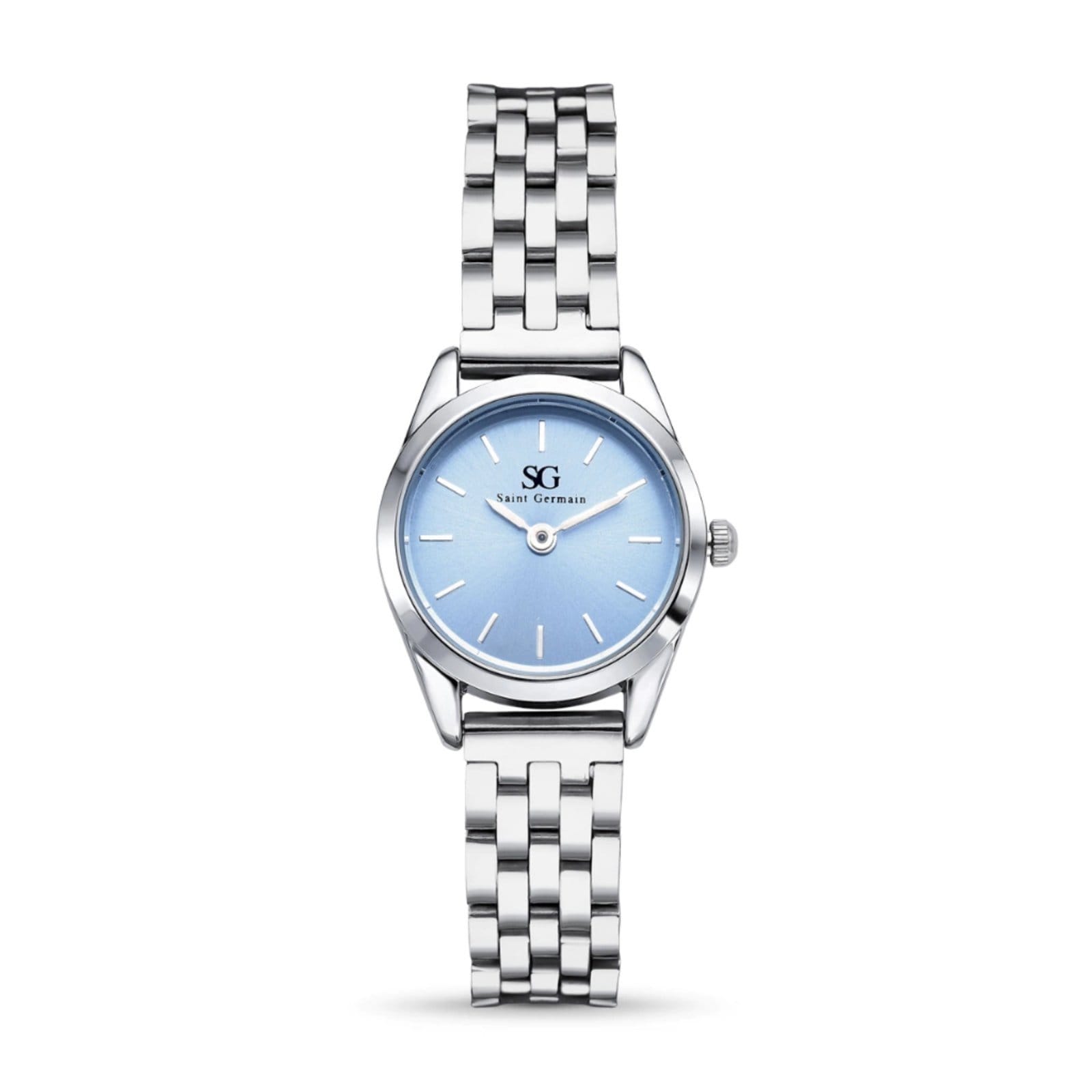 Relógio Feminino Saint Germain Mini Belle Fundo Pequeno Metal Prata