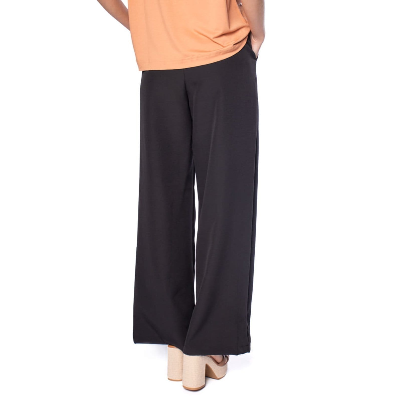 Vista 2 Calça Feminina Endless Pantalona em Viscose Rovitex preto