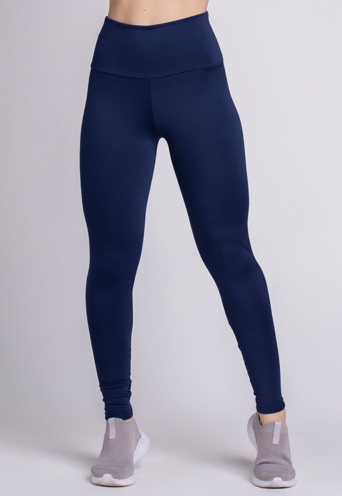 Vista principal Calça Legging WLS Modas Suplex Cós Alto Lisa WLS Modas azul marinho