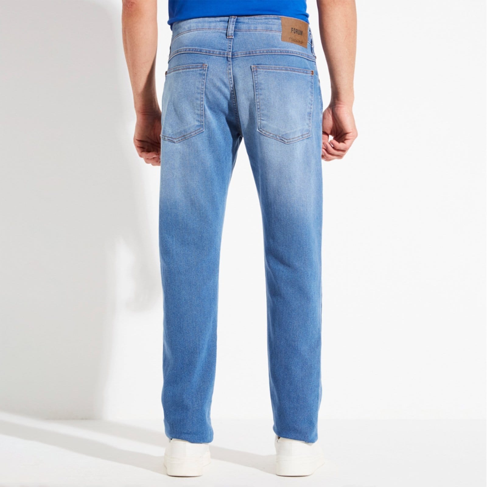 Vista 2 Calça Jeans Forum Paul Slim Ou25 Claro Masculino Forum azul