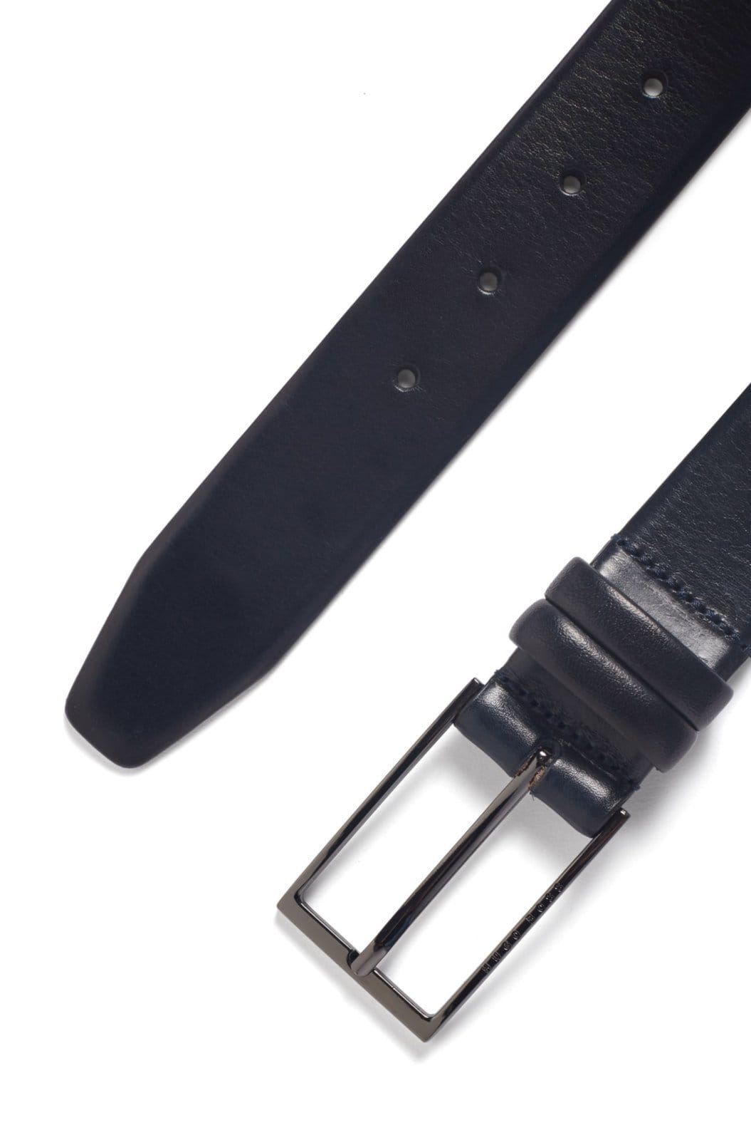 Vista 2 Cinto De Couro Vegetal Com Ferragens De Metal Boss azul