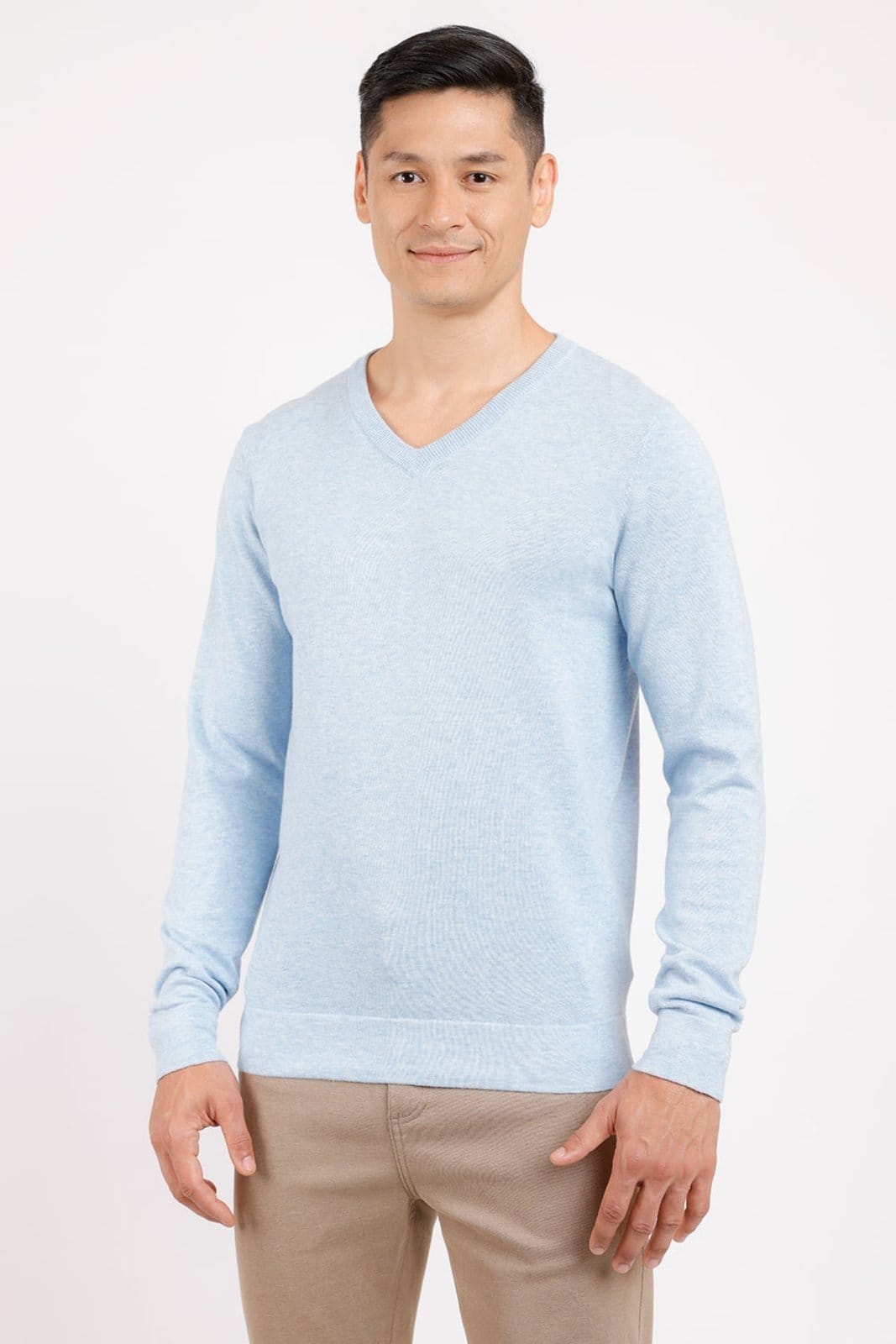 Vista principal Tricot Aramis Gola v Manga Longa Azul Claro Aramis incolor azul