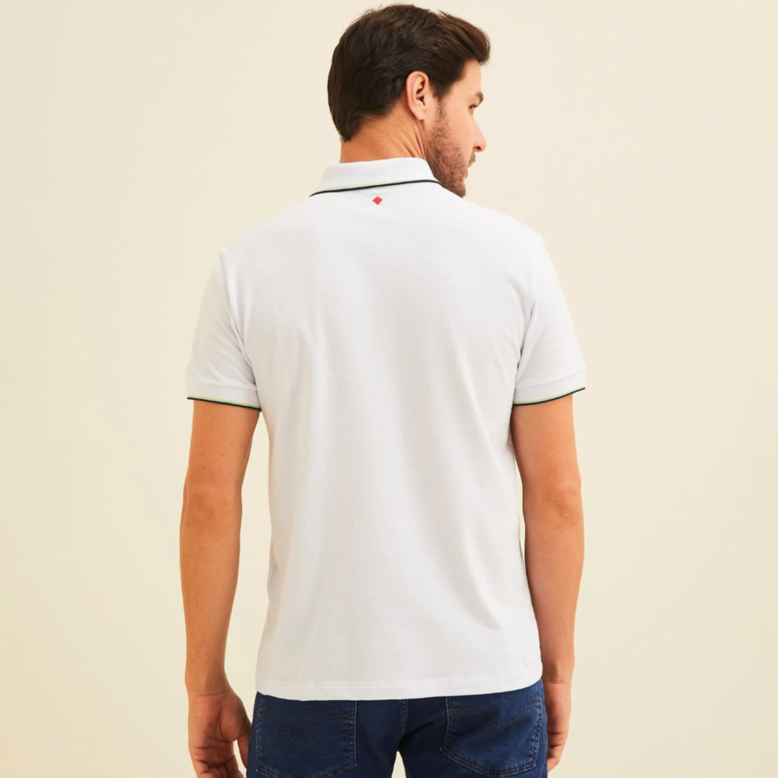 Vista 2 Camisa Polo Forum Triple Line Ve26 Masculino Forum branco