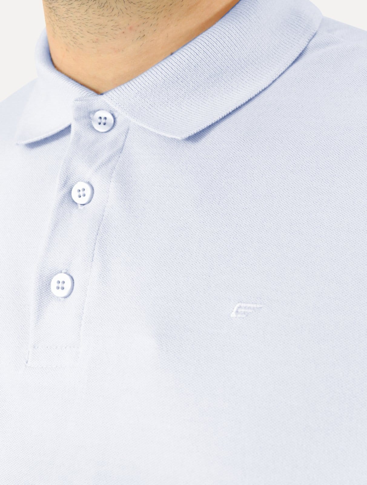 Vista 2 Polo Ellus Masculina Piquet Classic Easa Claro Ellus azul