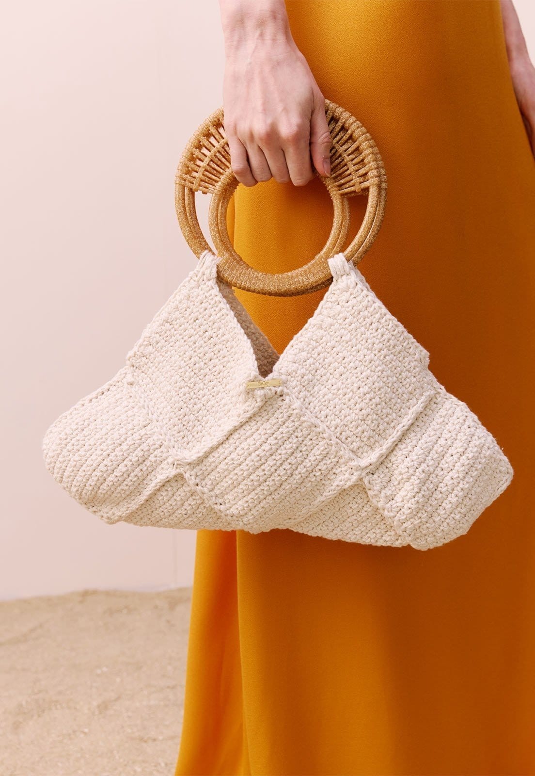 Vista principal Bolsa de Crochê Artesanal CaCay off-white