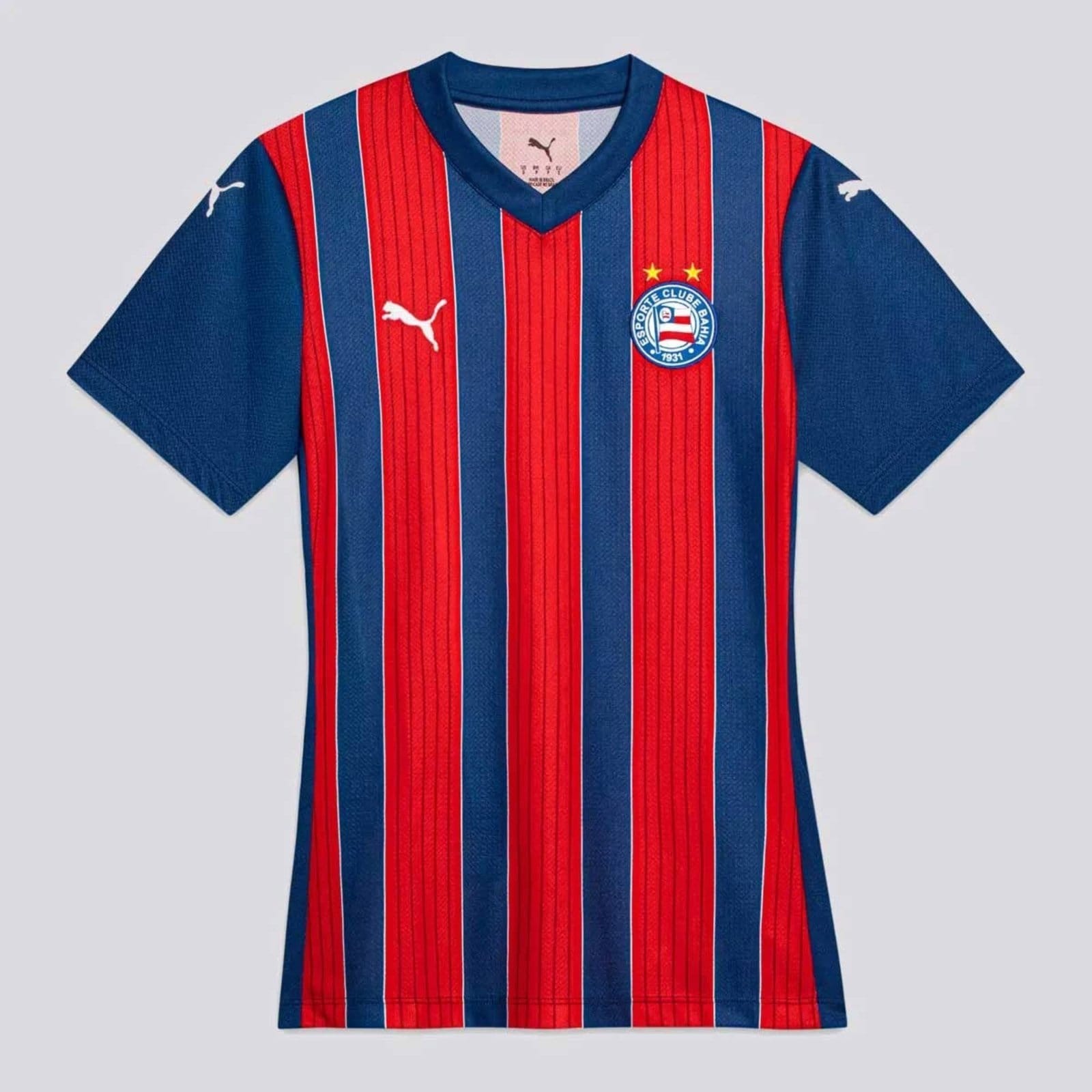 Vista 2 Camisa Puma Bahia II 2025 Feminina 8 Cauly Puma azul marinho