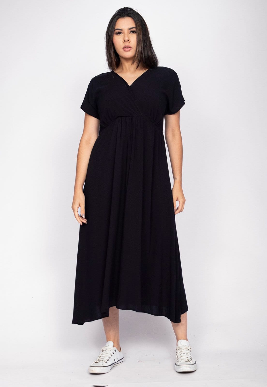 Vista principal Vestido Midi Amazonia Vital Plano Amazonia Vital preto