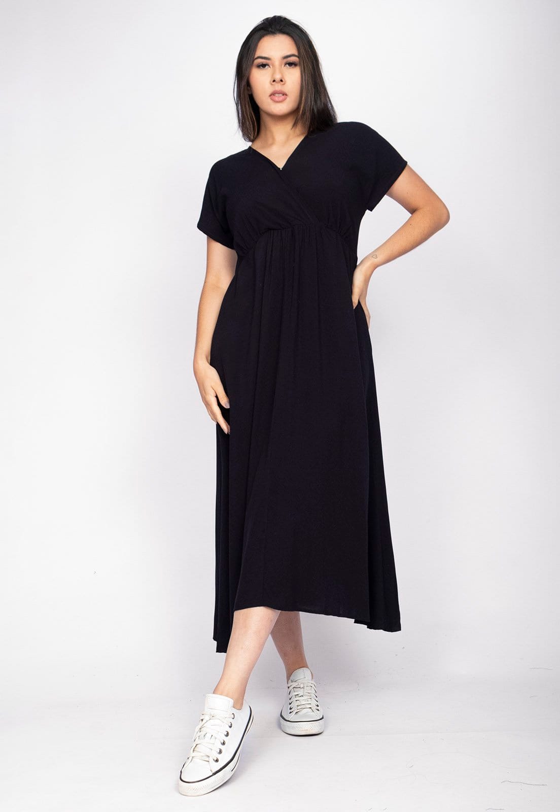 Vista 2 Vestido Midi Amazonia Vital Plano Amazonia Vital preto