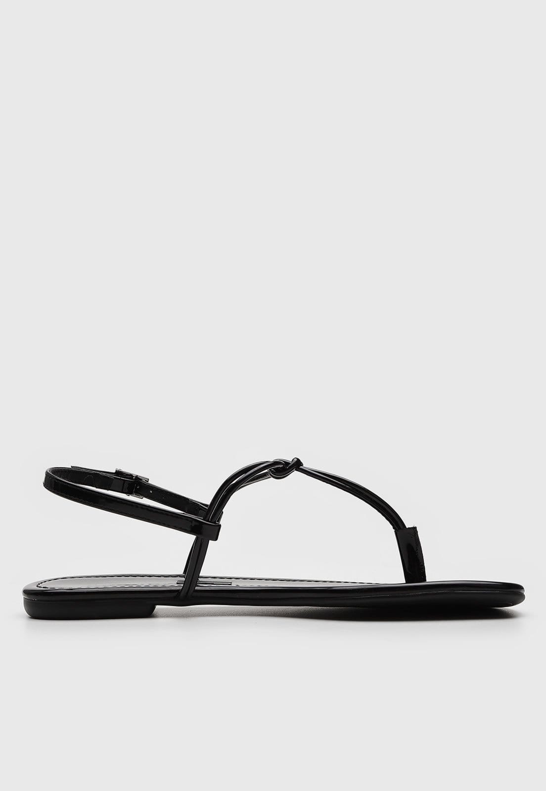 Vista 2 Rasteirinha Santa Lolla Tiras Preta Santa Lolla preto