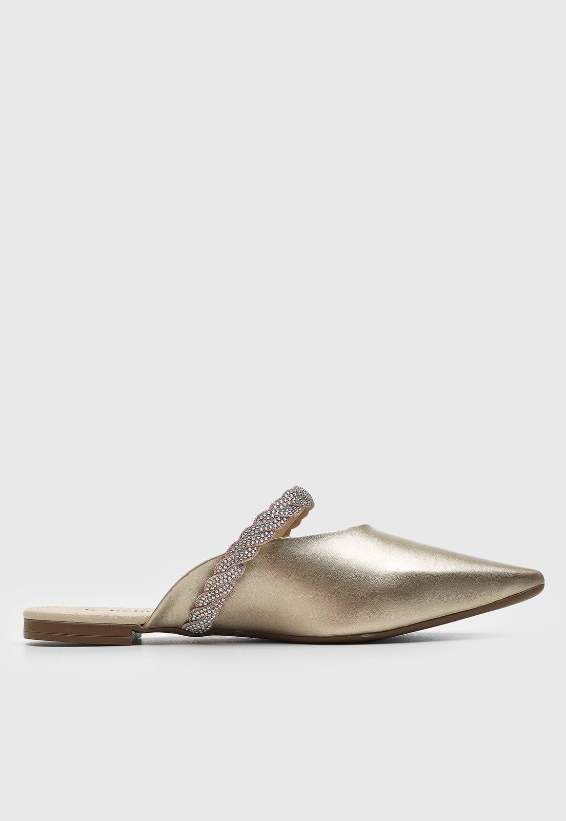 Vista 2 Sapatilha Feminina cê Tira com Pedrarias Dourada BEBECÊ dourado