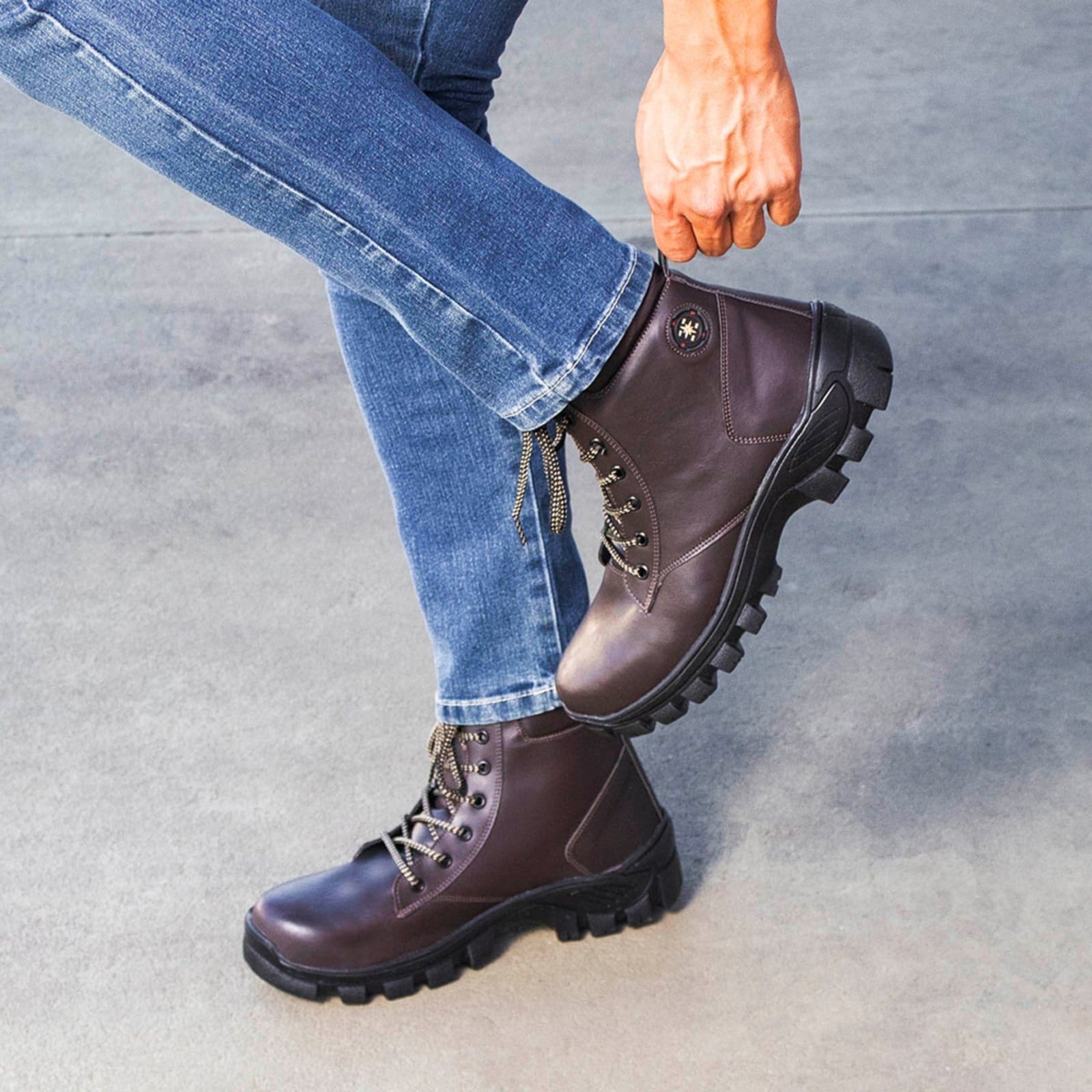 Bota Adventure Masculina Bredeni Trabalho Engenheiro Segurança Coturno Confortável Leve Macio