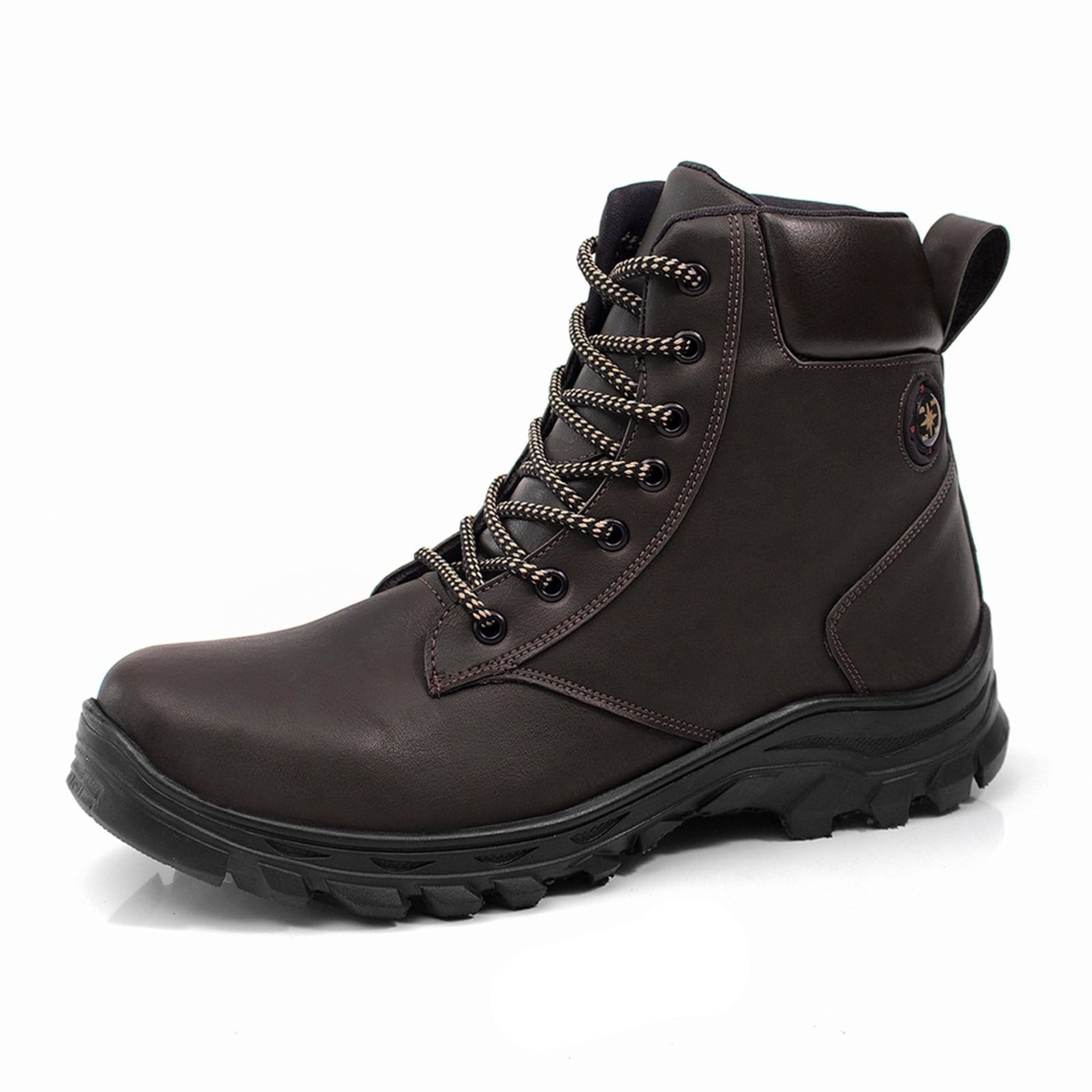 Vista 2 Bota Adventure Masculina Bredeni Trabalho Engenheiro Segurança Coturno Confortável Leve Macio BREDENI café