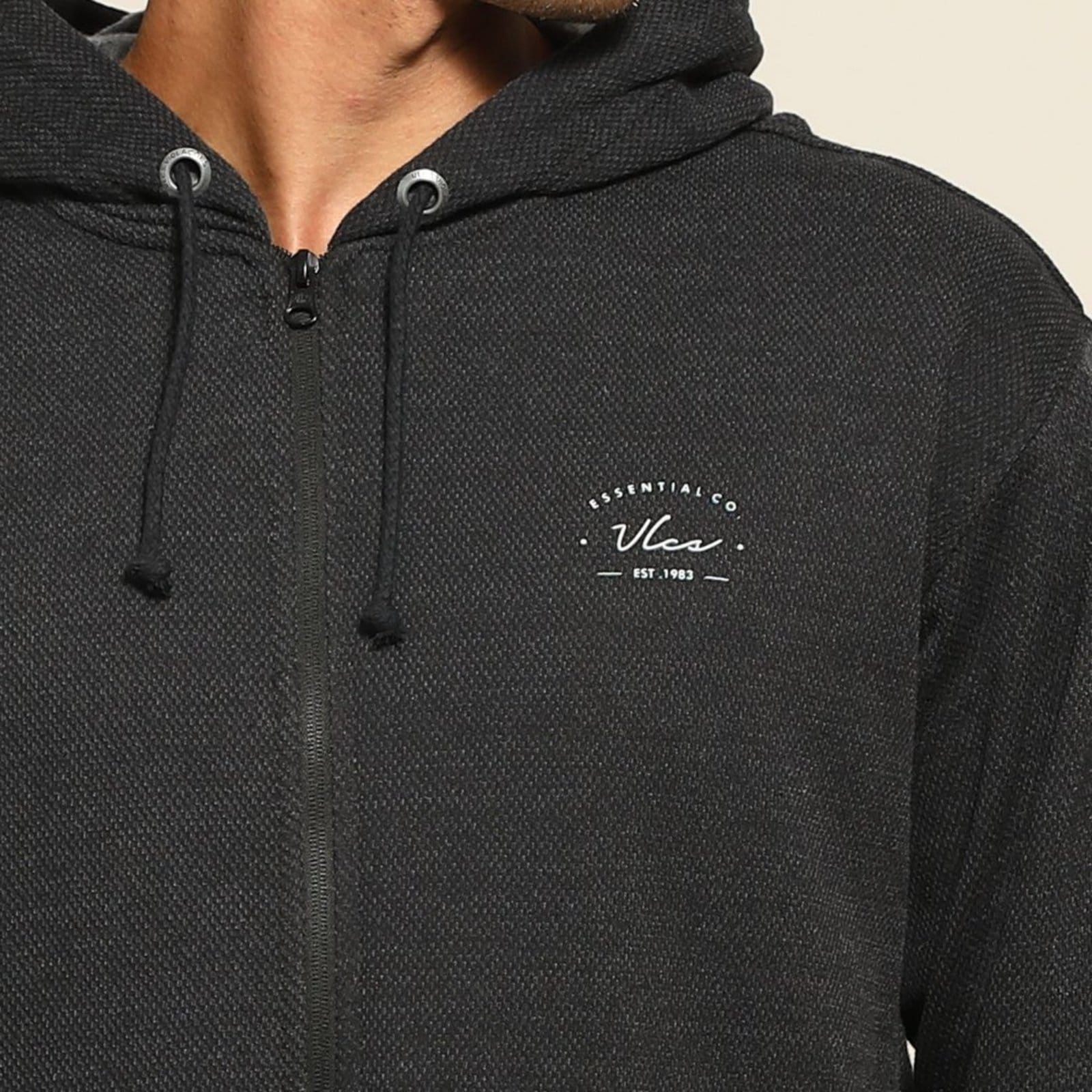 Vista 2 Blusa Moletom Aberta Essential VLCS VLCS VIOLAÇÕES preto