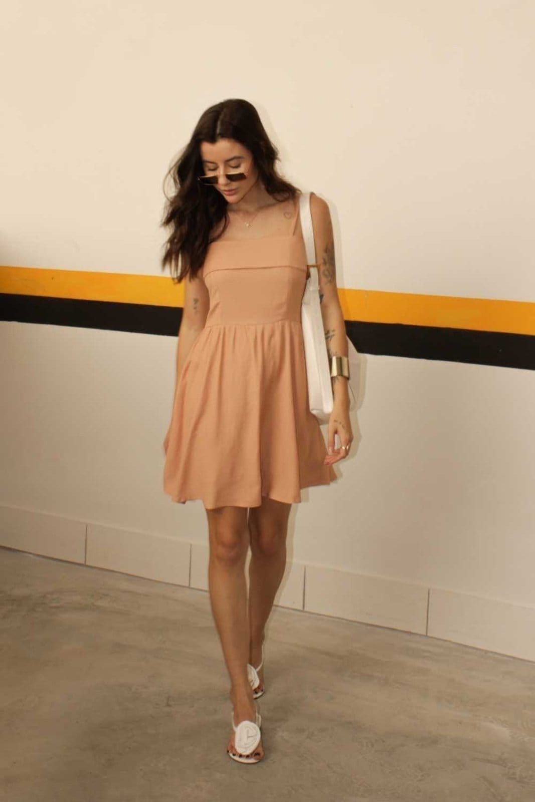 Vista principal Vestido Vanibele Viscose Vanibele caramelo