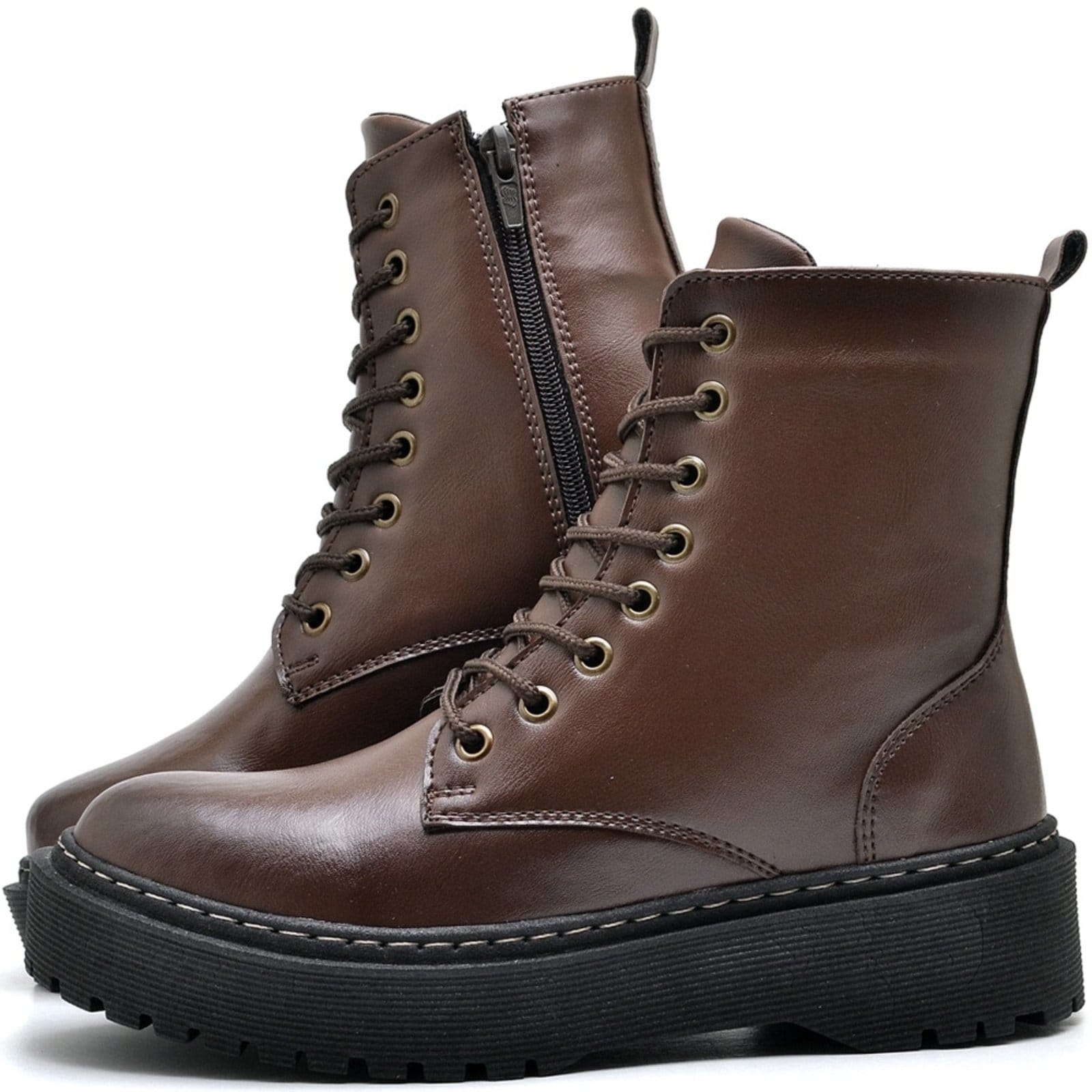 Vista 2 Bota Coturno Feminino Tratorada DUBUY 1105FG DUBUY marrom