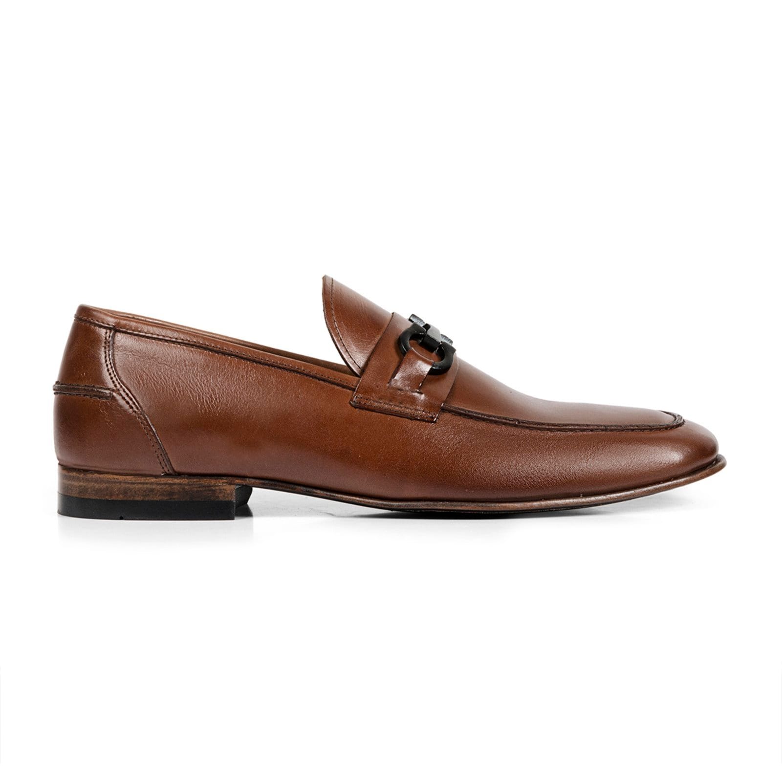 Vista 2 Sapato Masculino Social Veritimo Mocassim Em Couro Oxford Metal Brogue Conforto Whisky Veritimo marrom
