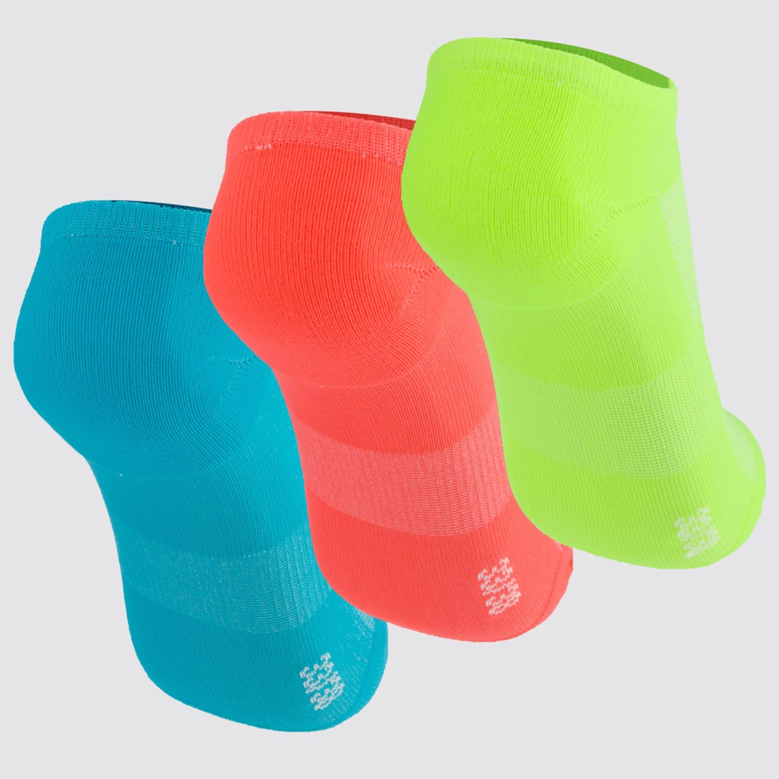 Vista 2 Kit 3 Meias Olympikus Cano Invisível Feminino Neon OLYMPIKUS verde neon